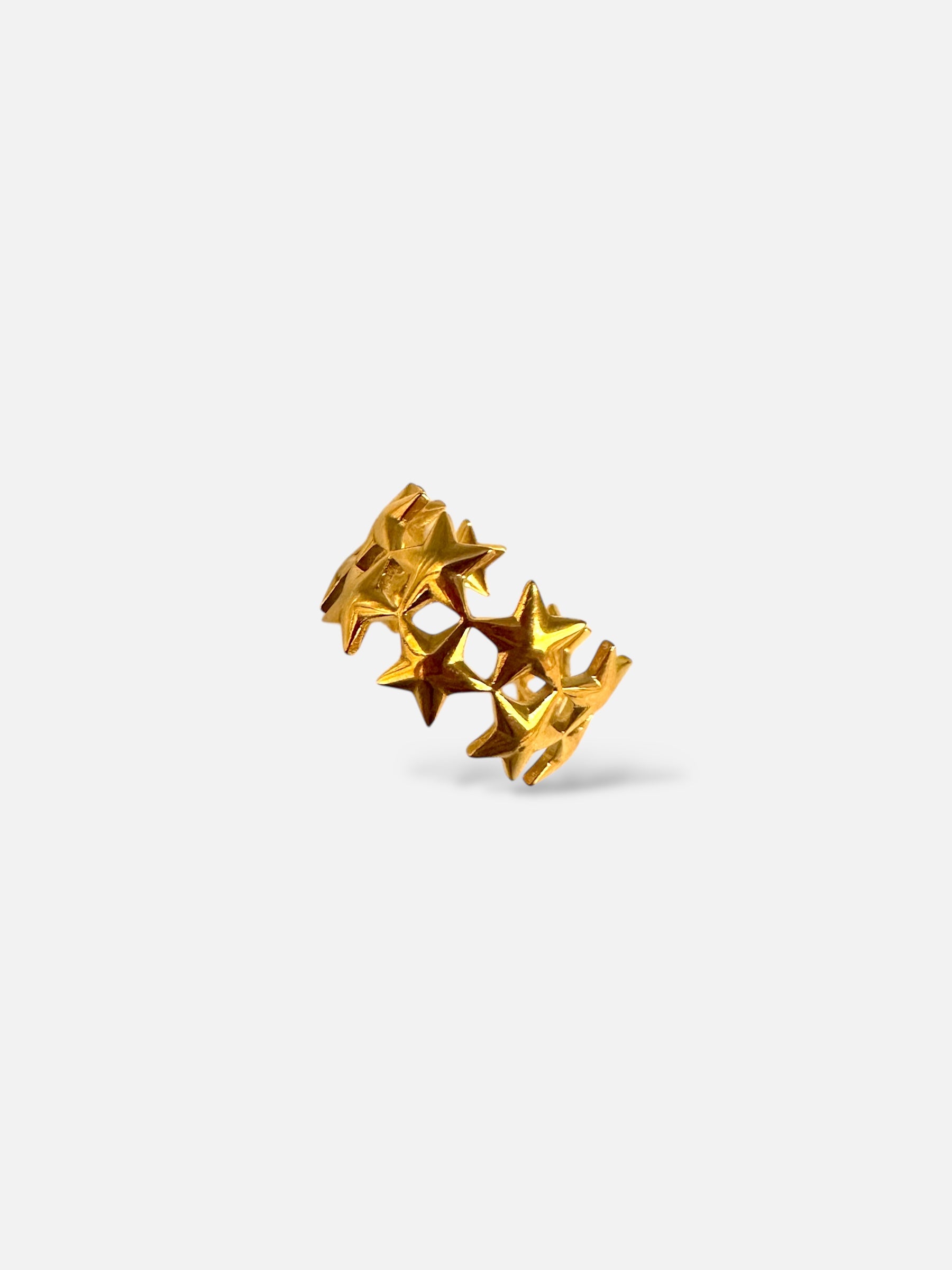 Bague Couronne d'Étoiles Dorées